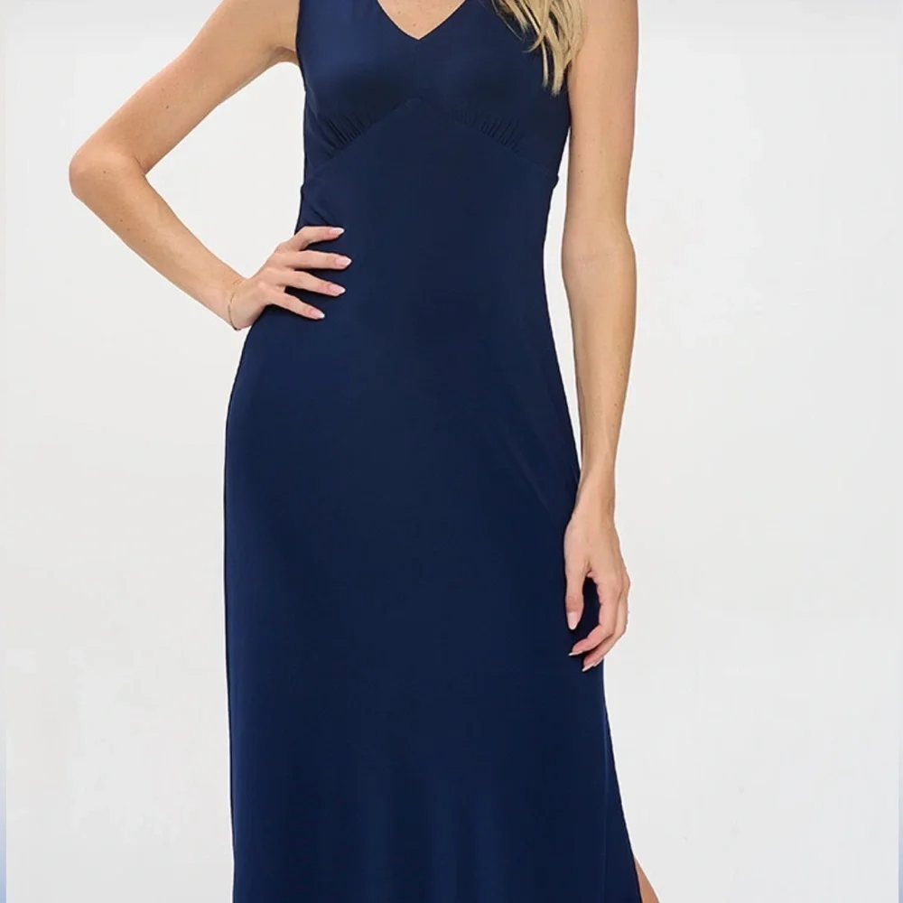 Worn one time!  Empire Waist Maxi Dress With Cowl Back.  Last Tango - Picture 6 of 8